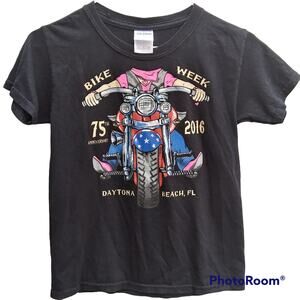 Girls Daytona Beach Bike Week 2016 Biker T-Shirt Size XS | 75th Anniversary Tee